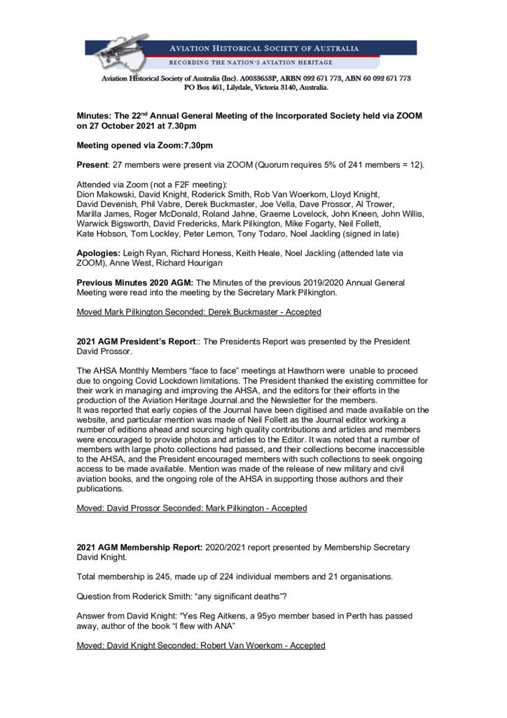 2021-10-27 AHSA AGM Minutes revised.pdf – Aviation Historical Society ...