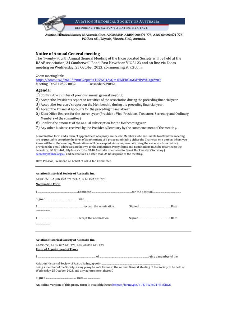 AHSA Inc 2023 AGM Combined Documents.pdf – Aviation Historical Society ...